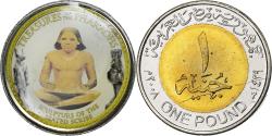 World Coins - Coin, Egypt, Pharaons, Sculpture of the Seated Cribe, Pound, 2010/AH1431, Cairo