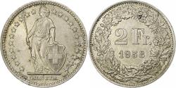 World Coins - Switzerland, 2 Francs, 1958, Bern, Silver, , KM:21
