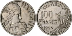 World Coins - France, 100 Francs, Cochet, 1955, Beaumont - Le Roger, Copper-nickel,
