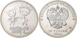 World Coins - Russia, 25 Roubles, Sochi - Mascots, 2014, Saint Petersburg, Copper-nickel
