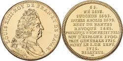 World Coins - France, Medal, Louis XIV Le Grand, Copper-Nickel Gilt,