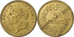 World Coins - France, 5 Francs, Lavrillier, 1945, Castelsarrasin, Aluminum-Bronze,