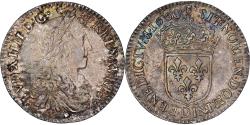 World Coins - France, Louis XIV, 1/12 Écu, portrait apollinien, 1660, Lyon, Silver