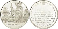 World Coins - France, Medal, Le baromètre, Sciences & Technologies, , Silver