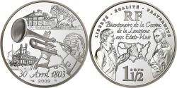 World Coins - France, 1-1/2 Euro, Bicentenaire de la Cession de la Louisiane aux Etats-Unis