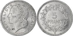 World Coins - France, 5 Francs, Lavrillier, 1947, Beaumont le Roger, Aluminum,