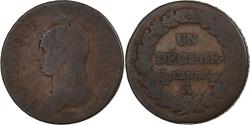 World Coins - France, Decime, Dupré, AN 8, Bordeaux, Copper,