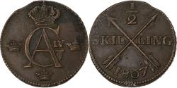 World Coins - Sweden, Gustaf IV Adolf, 1/2 Skilling, 1807, Copper, , KM:565