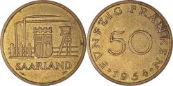 World Coins - Coin, SAARLAND, 50 Franken, 1954, Paris, , Aluminum-Bronze, KM:3