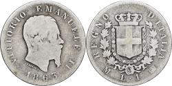 World Coins - Italy, Vittorio Emanuele II, Lira, 1863, Milan, Silver, , KM:5a.1