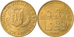 World Coins - Coin, San Marino, 200 Lire, 1989, Rome, , Aluminum-Bronze, KM:238
