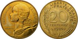 World Coins - France, 20 Centimes, Marianne, 1980, Paris, Aluminum-Bronze,