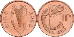 World Coins - Ireland, 1 Penny, 2000, Dublin, Copper Plated Steel, , KM:20a