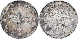 World Coins - Turkey, Muhammad V, 2 Kurush, 1915/AH 1327, Qustantiniyah, Silver,