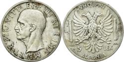 World Coins - Coin, Albania, 5 Lek, 1939, Rome, , Silver, KM:33