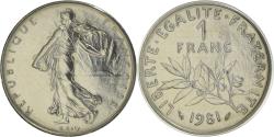 World Coins - Coin, France, Semeuse, Franc, 1981, Paris, FDC, , Nickel, KM:925.1