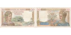 World Coins - France, 50 Francs, Cérès, 1938-10-20, X.8767, AU(50-53)