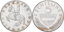 World Coins - Austria, 5 Schilling, 1962, Vienna, Silver,