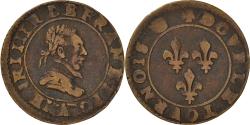 World Coins - Coin, France, Henri III, La Ligue, Double Tournois, Undated (1591-1592), Paris