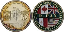 World Coins - France, Medal, Sainte-Mère-l'Eglise - Musée Airborne, Steel, Colourized