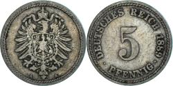 World Coins - Coin, Germany, 5 Pfennig, 1889