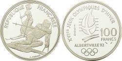 World Coins - Coin, France, Slalom skiers, 100 Francs, 1990, BE, , Silver, KM:984