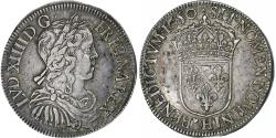 World Coins - France, Louis XIV, 1/2 Écu à la mèche longue, 1650, La Rochelle, Silver