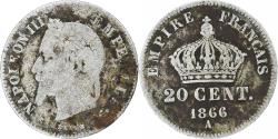 World Coins - Coin, France, Napoleon III, 20 Centimes, 1866, Paris, , Silver, KM:805.1