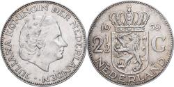 World Coins - Netherlands, Juliana, 2-1/2 Gulden, 1959, Silver, , KM:185