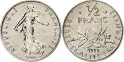 World Coins - France, 1/2 Franc, Semeuse, 1999, Paris, BU, Nickel, , Gadoury:429