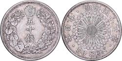 World Coins - Japan, Mutsuhito, 50 Sen, Meiji Era, Yr. 43 (1910), Silver,