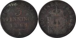 World Coins - German States, 3 Pfennig, 1861