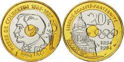 World Coins - Coin, France, Pierre de Coubertin, 20 Francs, 1994, Pessac, ESSAI,