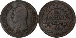World Coins - France, Decime, Dupré, AN 7, Paris, Copper, , Gadoury:187