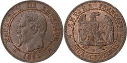 World Coins - France, Napoleon III, 2 Centimes, 1854, Lyon, petit lion, Bronze,