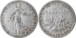 World Coins - Coin, France, Semeuse, 50 Centimes, 1911, Paris, , Silver, KM:854