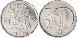 World Coins - Czechoslovakia, 50 Haleru, 1992