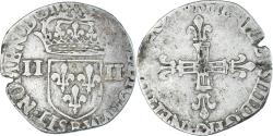 World Coins - Coin, France, Henri III, 1/4 Ecu, Uncertain date, Rouen, , Silver