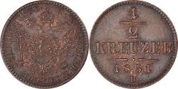 World Coins - Coin, Austria, Franz Joseph I, 1/2 Kreuzer, 1851, Kremnitz, , Copper