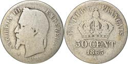 World Coins - Coin, France, Napoleon III, Napoléon III, 50 Centimes, 1865, Paris,
