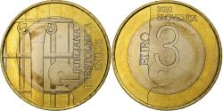 World Coins - Slovenia, 3 Euro, World Book Capital, 2010, Vantaa, Bi-Metallic,
