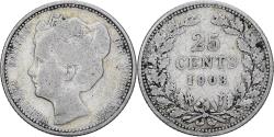 World Coins - Netherlands, Wilhelmina I, 25 Cents, 1903, Utrecht, Silver, , KM:120.2