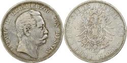 World Coins - Grand Duchy of Hessen-Darmstadt, Ludwig III, 5 Mark, 1876, Darmstadt, Silver