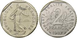 World Coins - Coin, France, Semeuse, 2 Francs, 1987, Paris, BU, , Nickel, KM:942.1