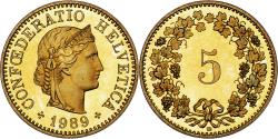 World Coins - Coin, Switzerland, 5 Rappen, 1989, Bern, BE, , Aluminum-Bronze, KM:26c