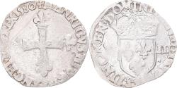 World Coins - Coin, France, Henri III, 1/8 Ecu, 1580, Rennes, , Silver, Gadoury:485