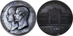 World Coins - France, Medal, Eugénie et Napoléon III, Palais de l'Industrie, Tin, Caqué