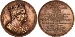 World Coins - France, Medal, Les Rois de France, Charles III, 1839, Bronze, Caqué,
