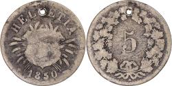 World Coins - Coin, Switzerland, 5 Rappen, 1850, , Billon, KM:5