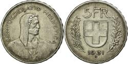 World Coins - Coin, Switzerland, 5 Francs, 1931, Bern, , Silver, KM:40